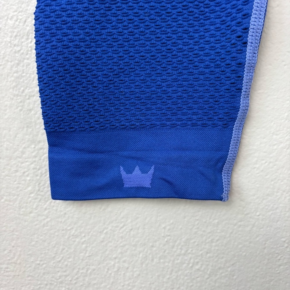 SheFit Crossover Waist Cutout High Rise Leggings Blue Ombré Women’s Size Medium - Picture 7 of 7